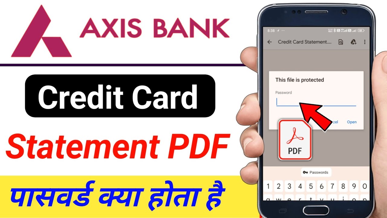 Axis Bank Credit Card statement pdf password kaise pata kare / axis credit card statement password