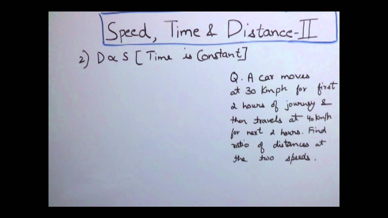 Speed, Time and Distance - Types of proportionality