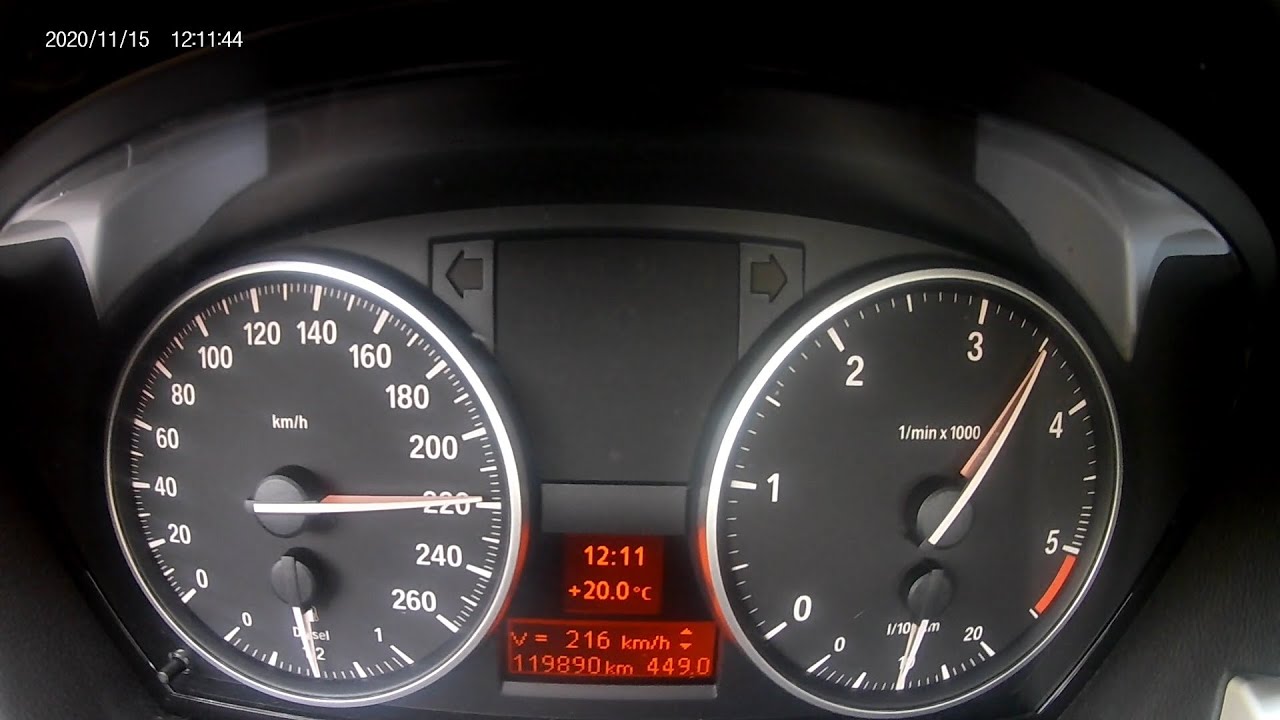 BMW E90 316d 116 cv on German Autobahn