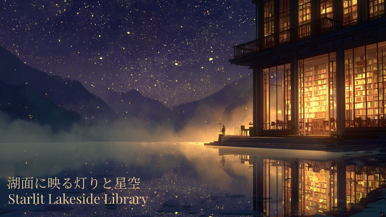 湖面に映る灯りと星空 — 癒しのナイトピアノ