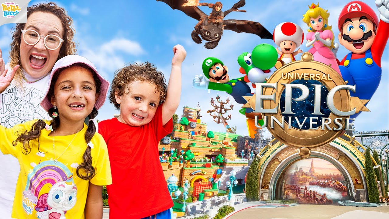 UM DIA INTEIRO NO PARQUE EPIC UNIVERSE - FAMÍLIA BELLA E LUCCA SHOW