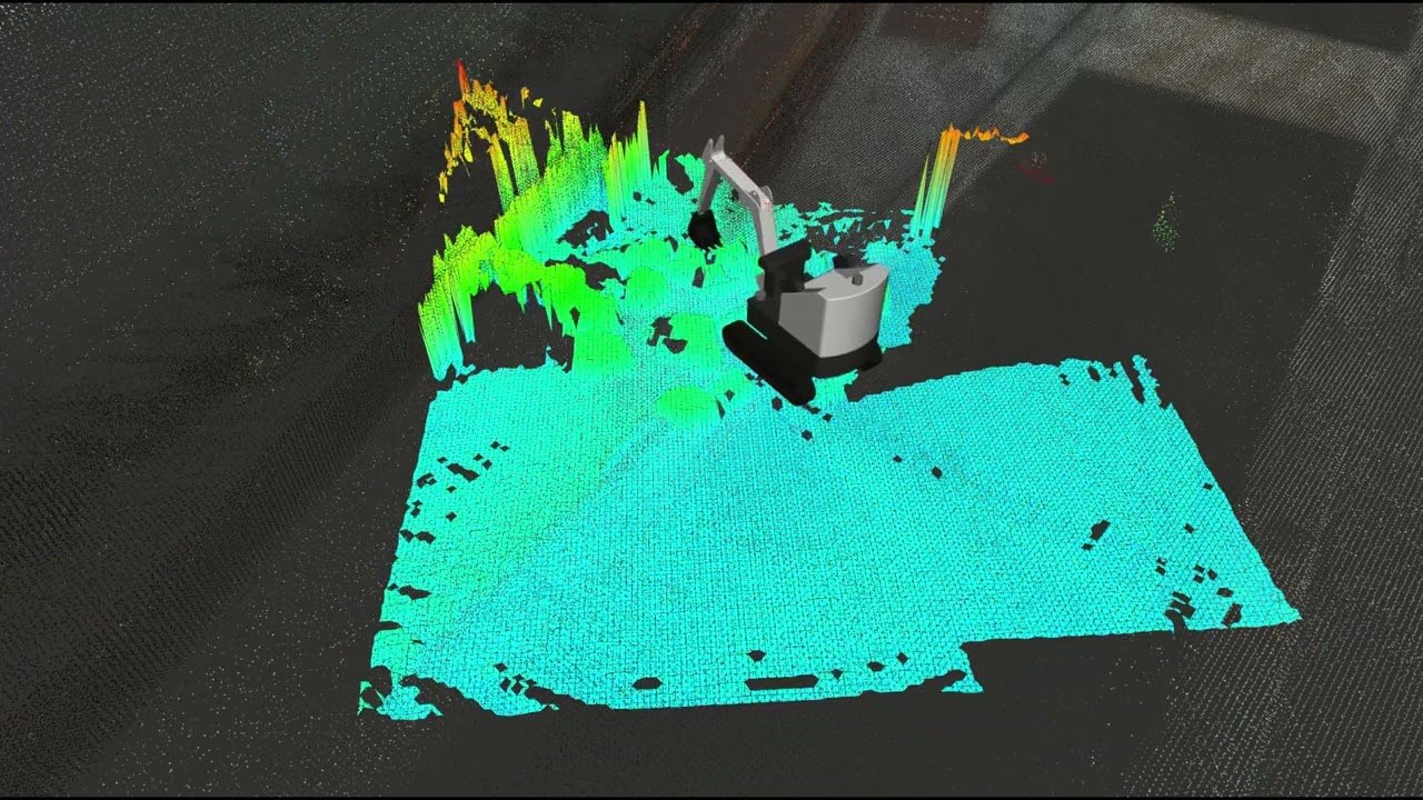 굴착기에서의 실시간 LiDAR 데이터 기반 Elevation Map 시각화