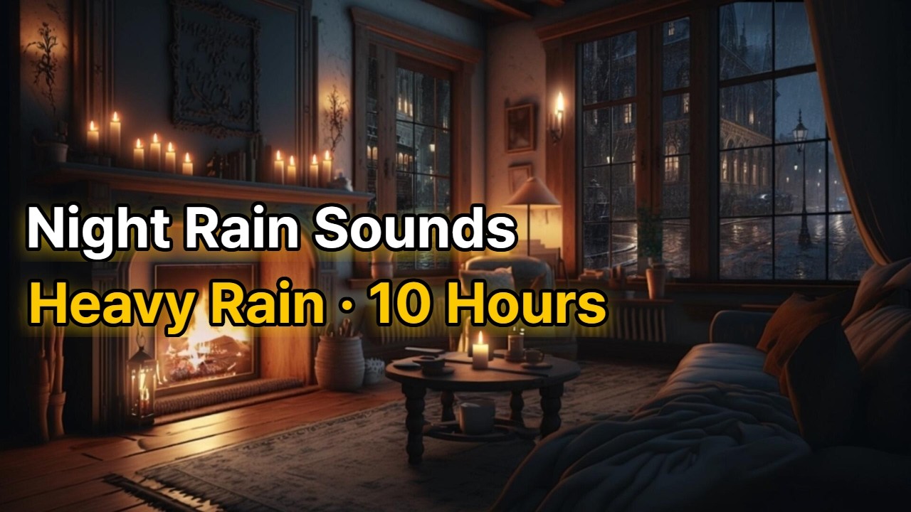 NIGHT RAIN SOUNDS HEAVY RAIN • 10 HOURS