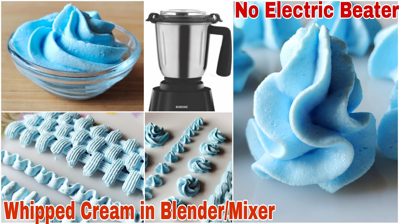 Whipped Cream in Mixer Blender Jar | No Electric Beater | केक के लिये व्हिप्ड क्रीम बनाये आसानी से