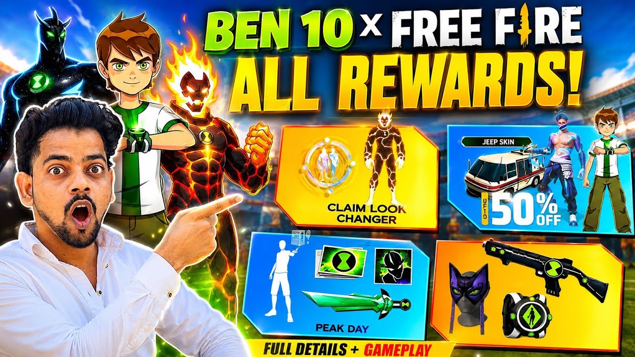 How To Get Free Bundle & Emote Ben10 Event🎁 | Ff Upcoming Events🎁 | Free Fire India 🇮🇳 
