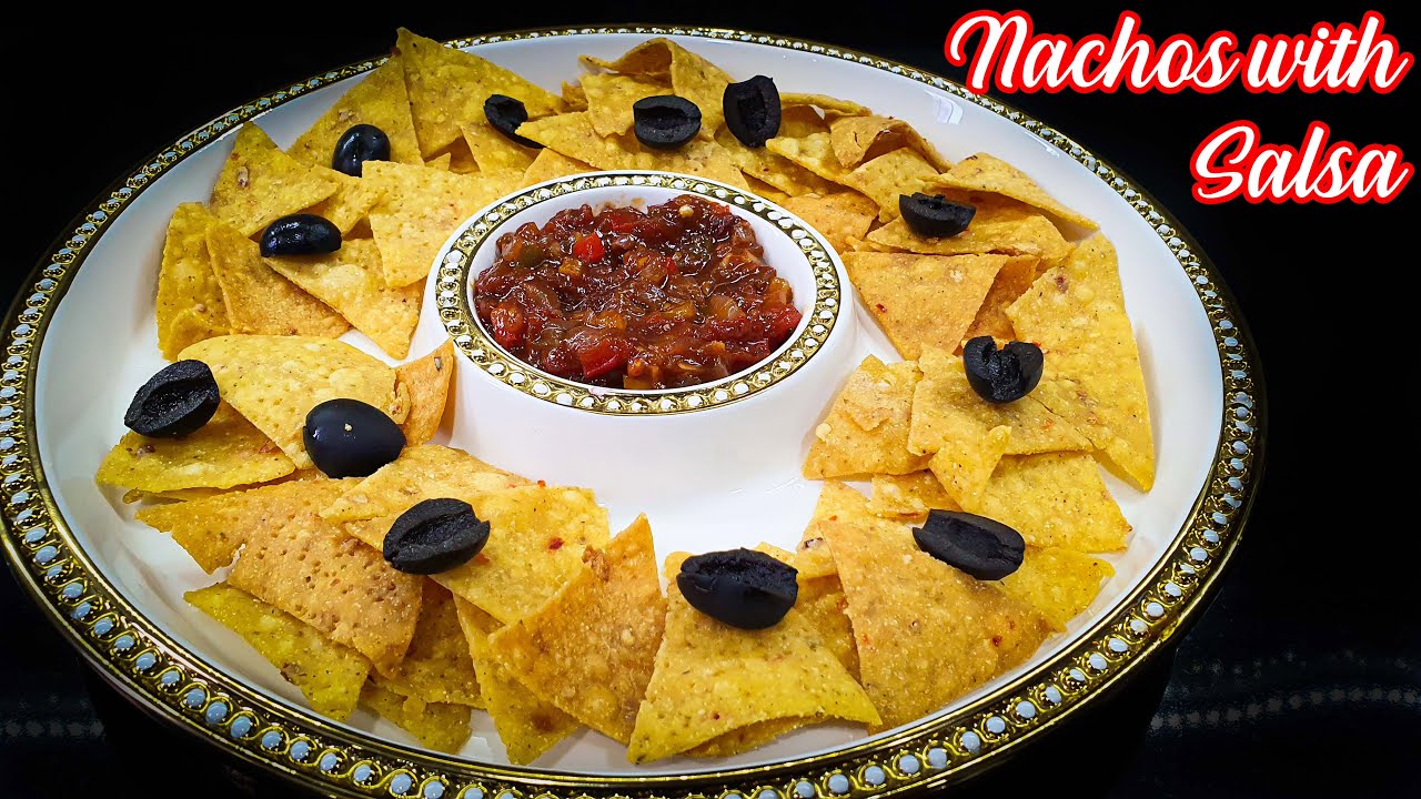 Nachos with Salsa Dip Recipe | Popular Cafe Starter | Unik-kala Rasoi