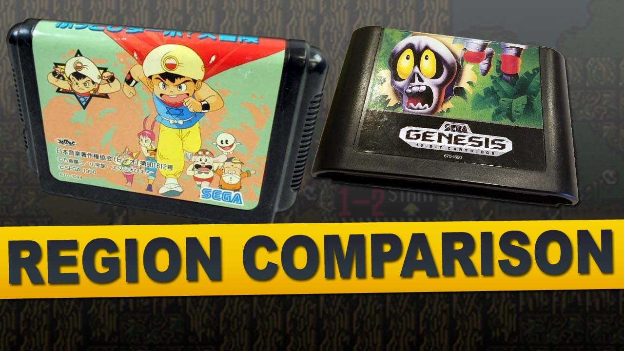 Decap Attack for Sega Genesis (Region Comparison)