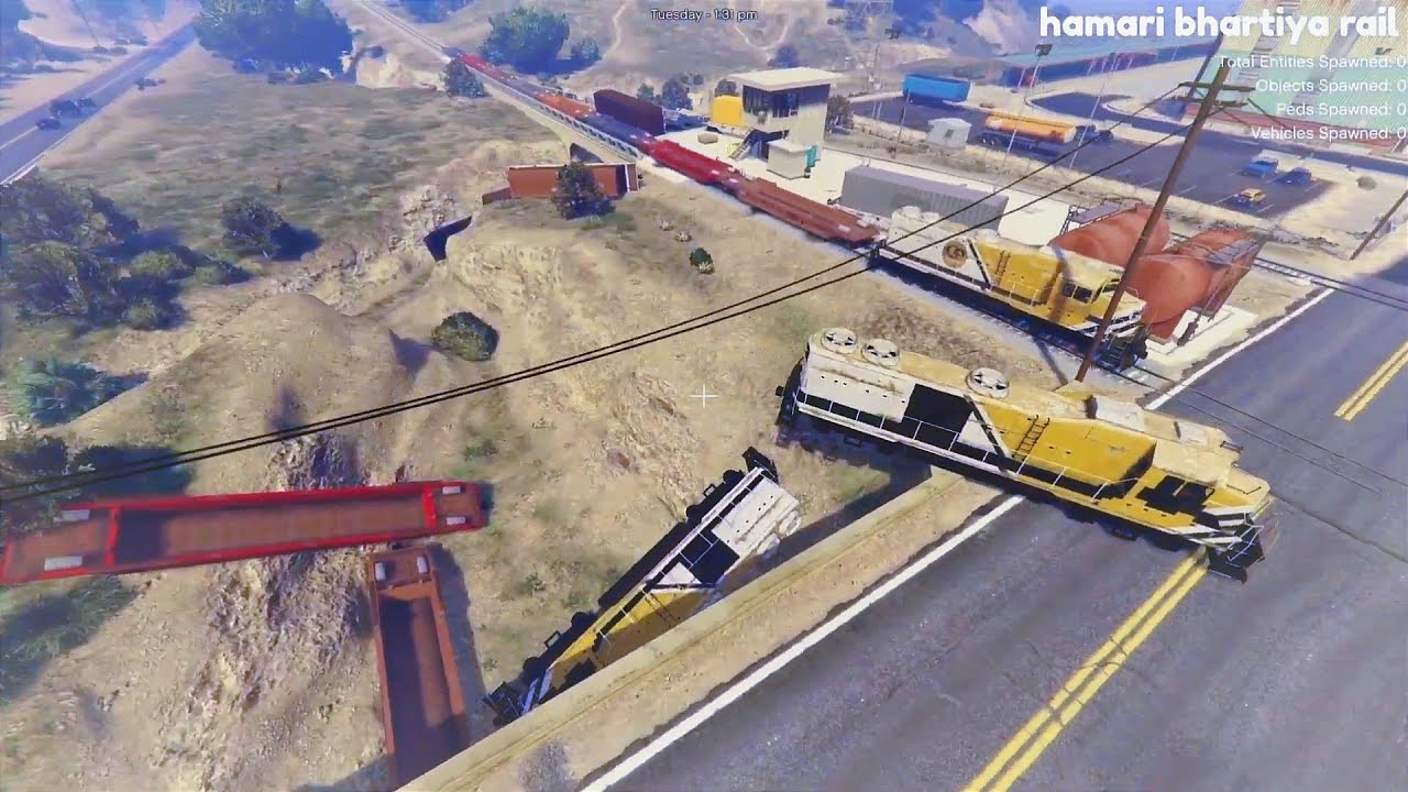 dangerous train detailment in GTA V 🔥🚂