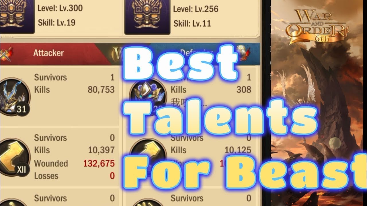 war and order : beast talents