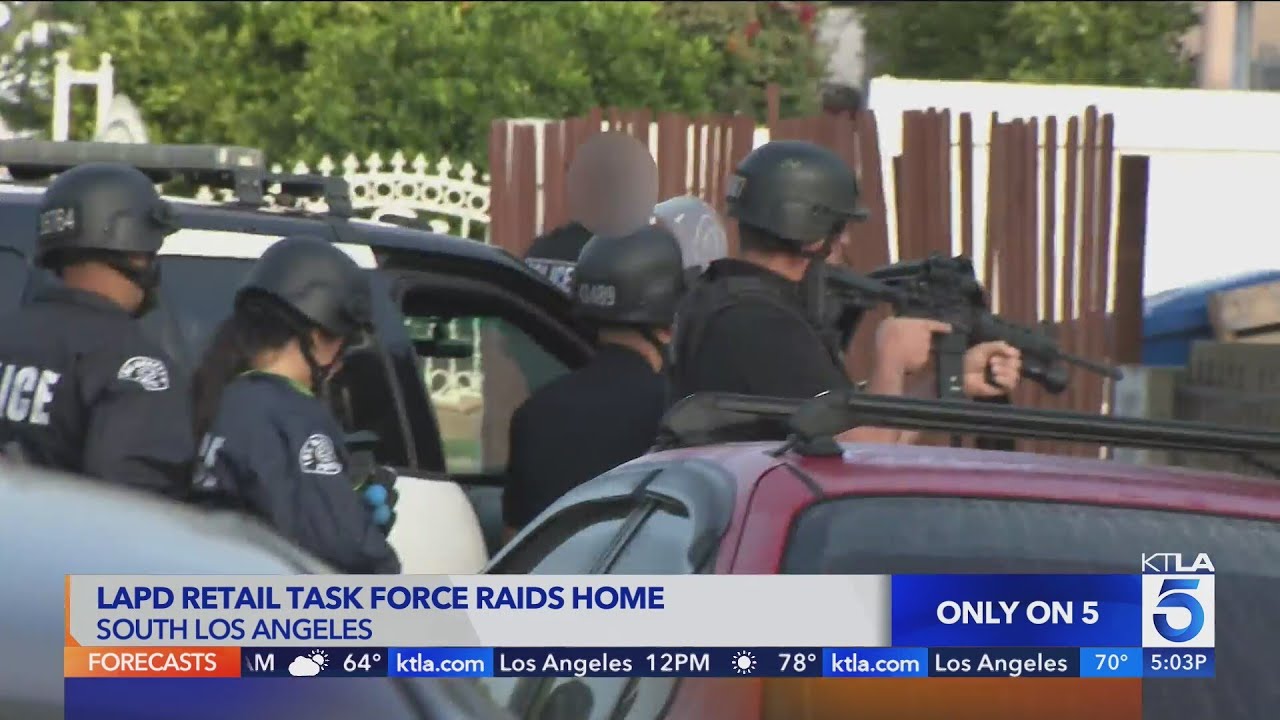 LAPD retail task force raids L.A. home