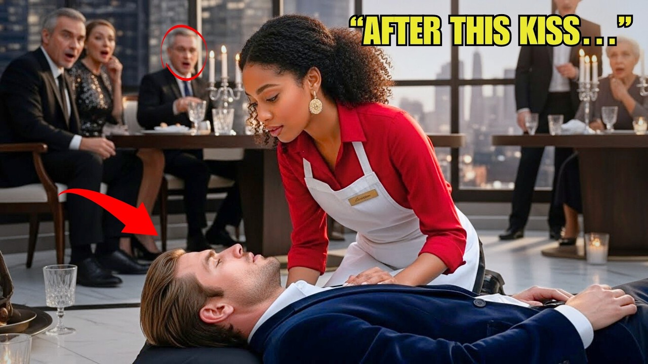 On Christmas Eve the Black Waitress Kissed the Billionaire CEO to Save Him — Then Everything Changed