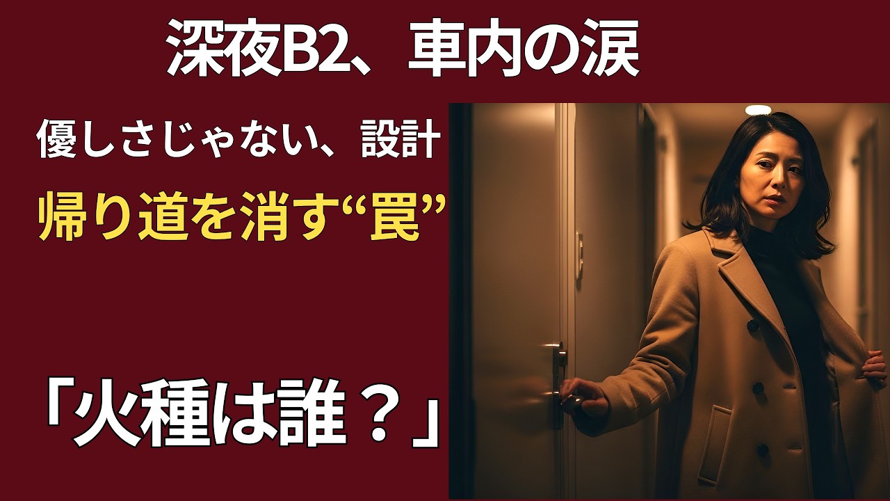 【シニア恋愛】深夜B2、車内の涙──優しさじゃない“設計”だった