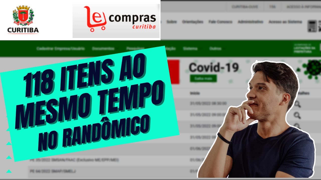 118 ITENS AO MESMO TEMPO NO RAMD&Ocirc;MICO, PORTAL E-COMPRAS CURITIBA #licita&ccedil;&otilde;es #ecomprasctba