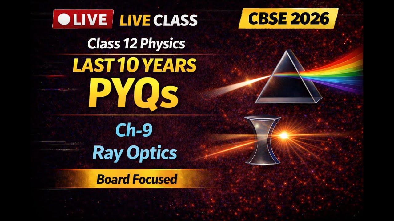 Class 12th Physics PYQs LIVE | Ch- 9 RAY OPTICS | CBSE Board Exam 2026