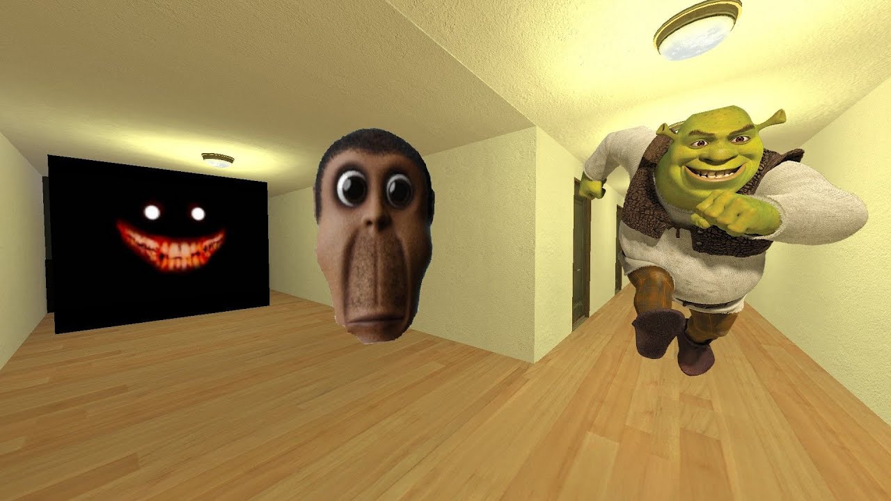 Hi My Name Is Obunga family And Shrek Little's Nextbot Gmod In Hotel room 