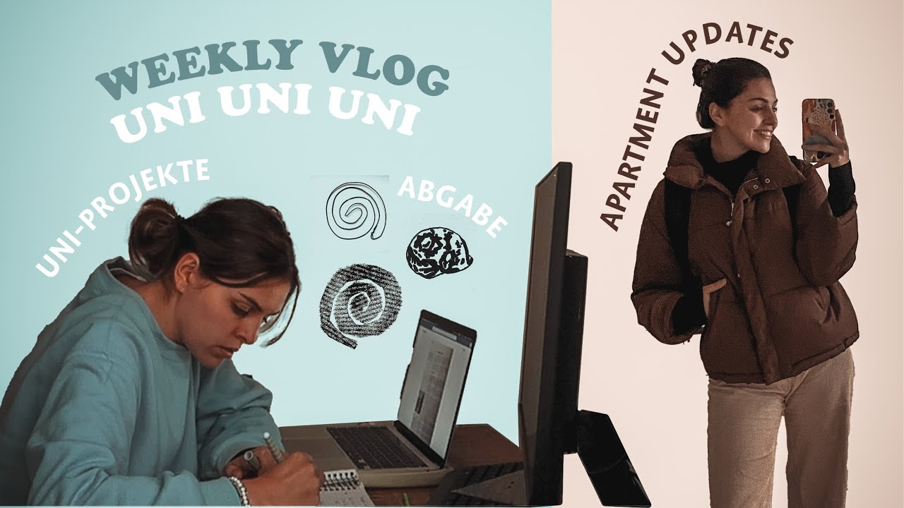 UNI VLOG | Mediendesign IU, Designprojekte & days in my life✨ + APARTMENT UPDATES - Küche folieren 🫢