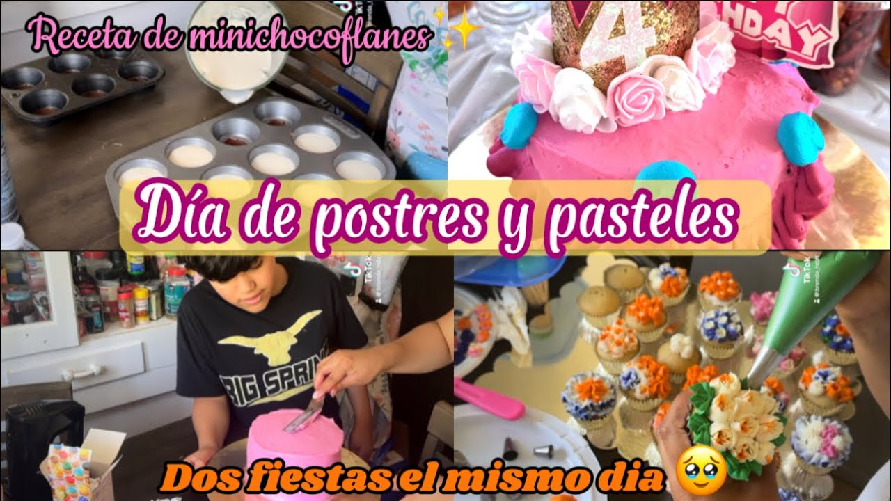 Receta minichocoflanes✨dos fiesta en un día 🥰 haciendo pasteles y postres con flores 🫶