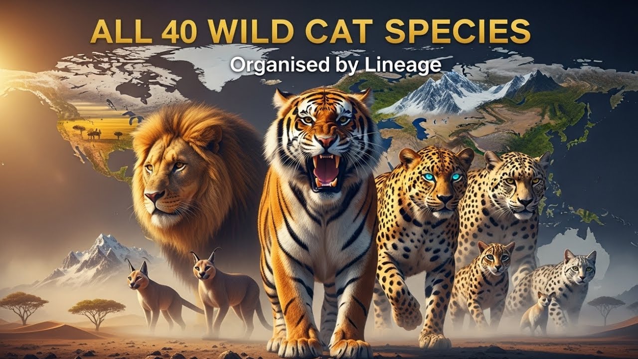 All 40 Wild Cat Species Explained 🐾 | Felidae Family Evolution & Lineage Breakdown