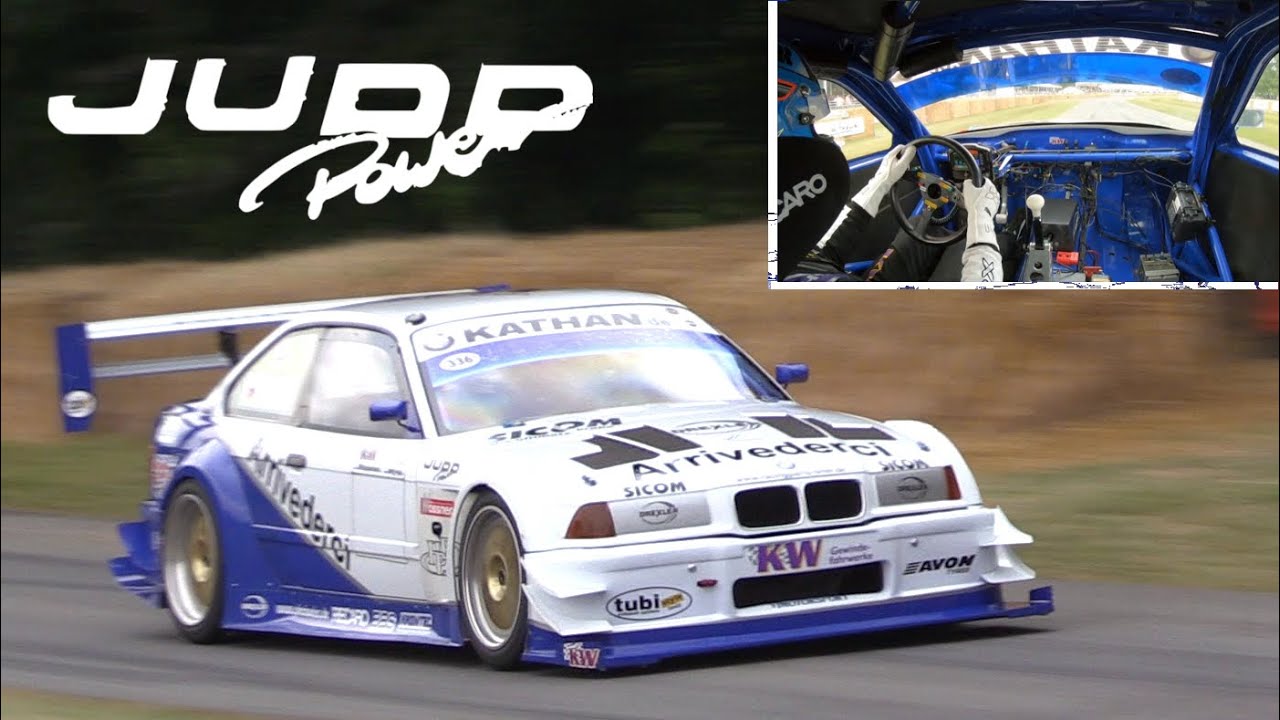 BMW 320 E36 Judd V8 + OnBoard! - Georg Plasa's Hillclimb Monster FLATOUT at Goodwood!
