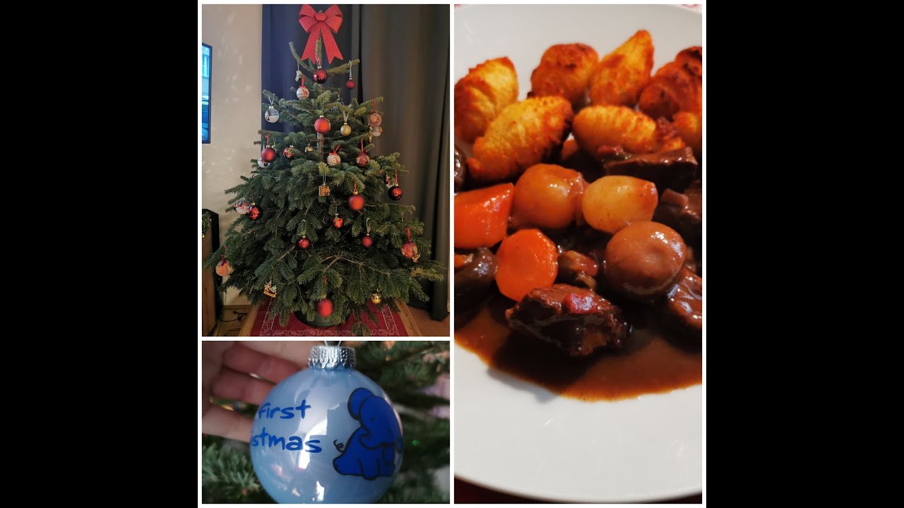 Vlogmas-Első karácsonyunk hárman! Burgundi marharagu,karácsonyfa,hóesés!