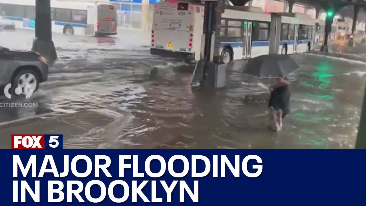 Major flooding in Brooklyn due to torrential rainfall