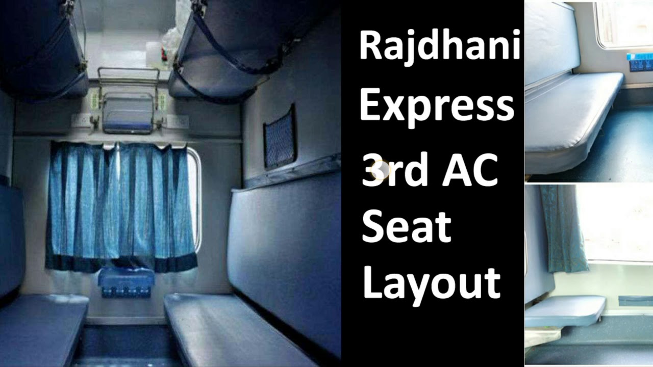 Rajdhani Express Trains 3rd(Third) AC Seat Coach Layout, 3rd AC Seat Map, Seating Arrangement