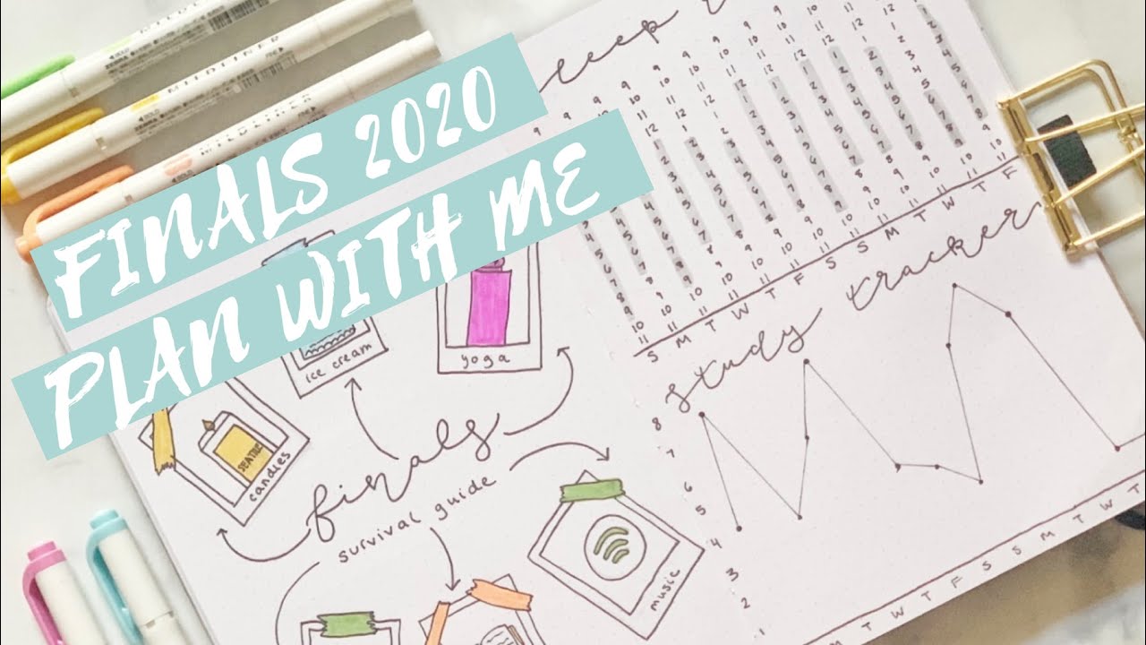 PLAN WITH ME | Student Bullet Journal Spreads for Finals