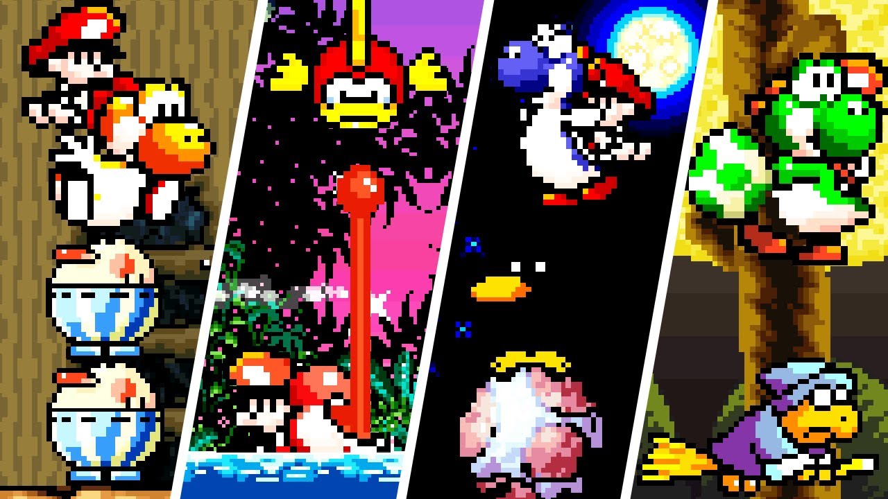 Yoshi's Island - All Castles - No Damage 100% Walkthrough