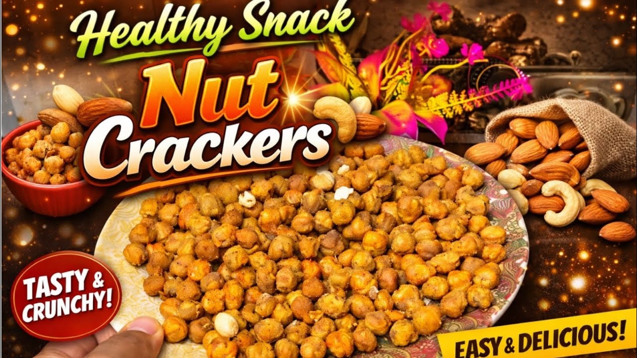 Crispy Nut Crackers Recipe | 5 Minute Healthy Snack | No Maida!”