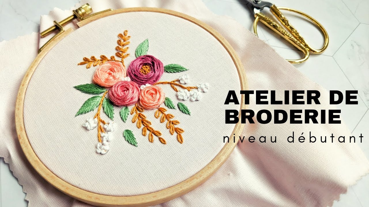 Kit de démarrage + tutoriel de broderie ✨ Brodez des fleurs en utilisant des points basiques