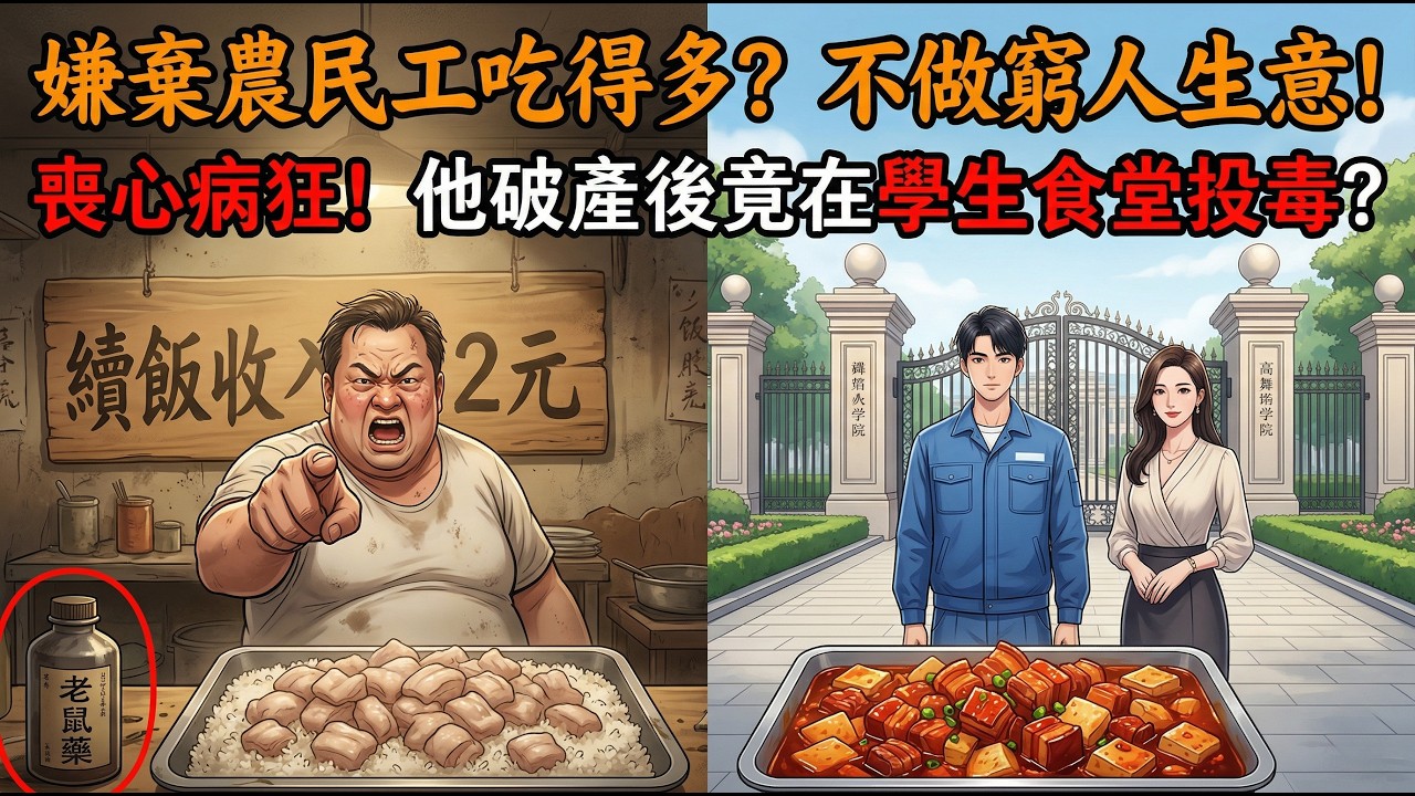 ✅️【一口氣看完】老闆嫌農民工吃得多，狂漲價還羞辱：不做窮人生意！殊不知舞蹈學校校長是我老婆！他破產後竟在學生食堂投毒？看我如何送這頭「白眼狼」入獄吃5年牢飯！