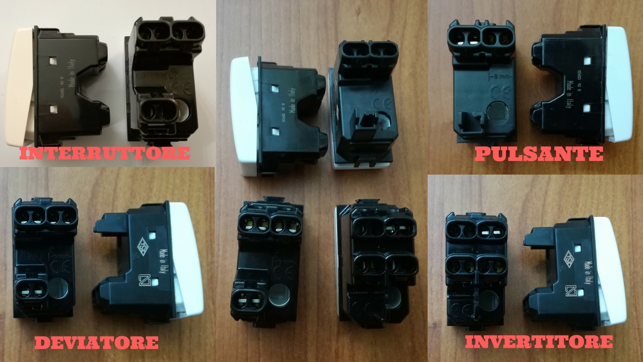 INTERRUTTORE PULSANTE DEVIATORE INVERTITORE ..LE 4 DIFFERENZE