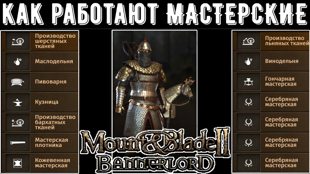 Как работают Мастерские? Все о Мастерских [ГАЙД] ➤Mount & Blade 2: Bannerlord [1.7.1]