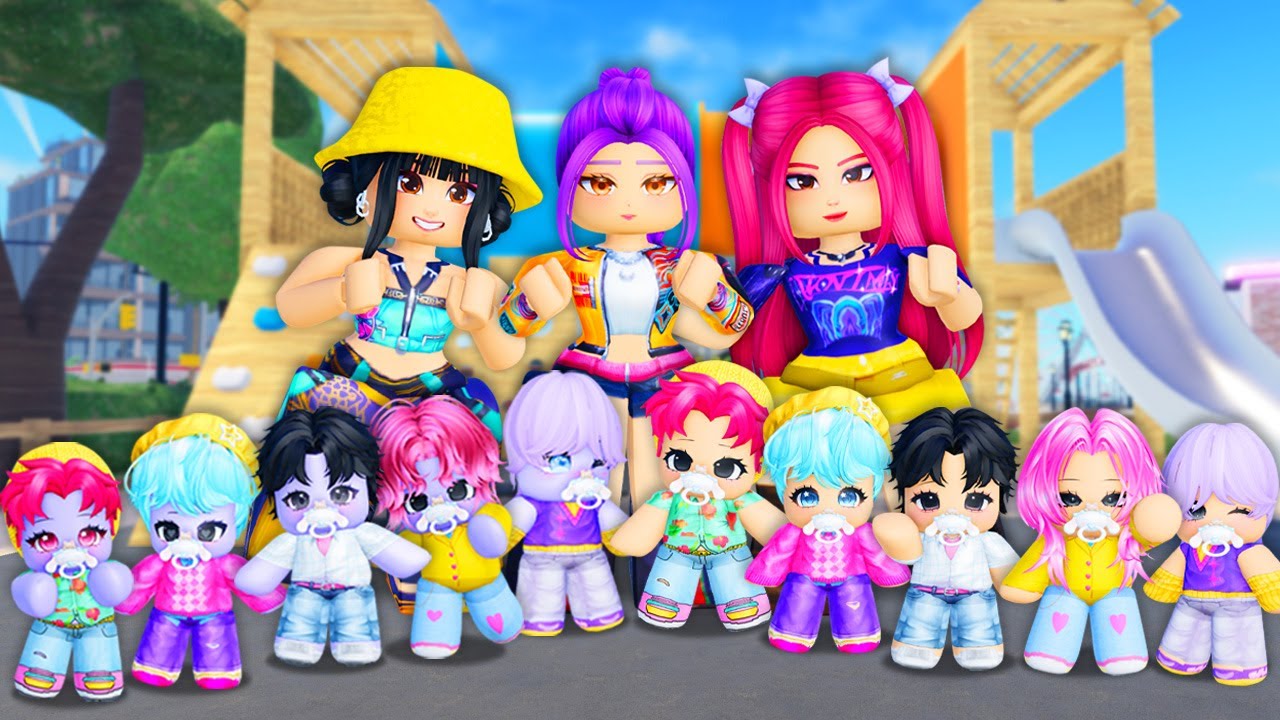 WE ADOPTED ABANDONED DECUPLETS LEFT AT OUR DOOR IN ROBLOX! (Kpop Demon Hunters)