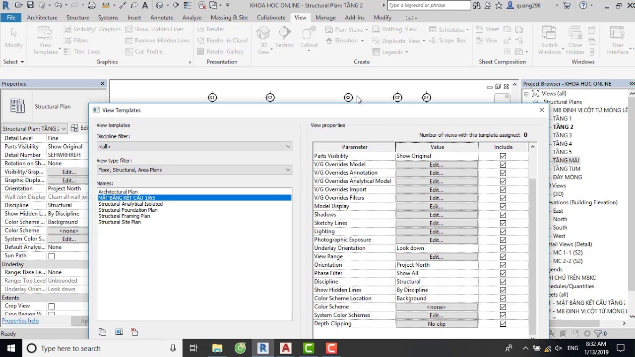 Bài 43 Hướng dẫn sử dụng View Template trong Revit