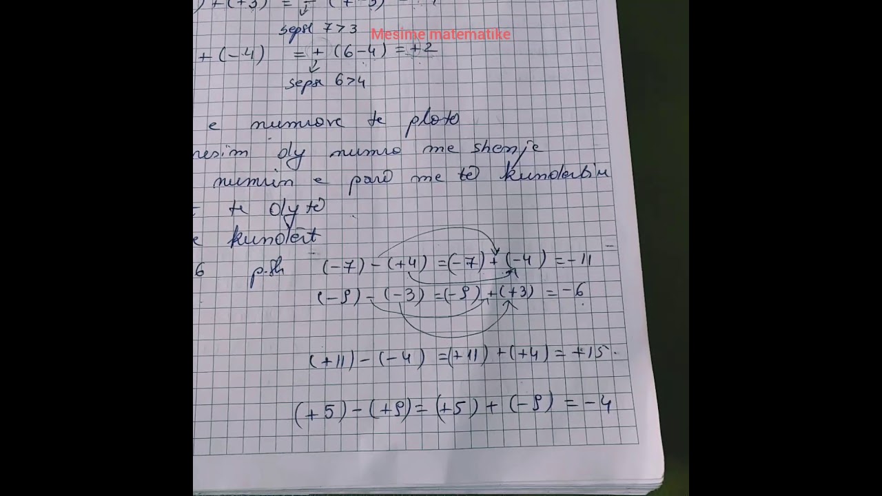 Mbledhja dhe zbritja enumrave te plote