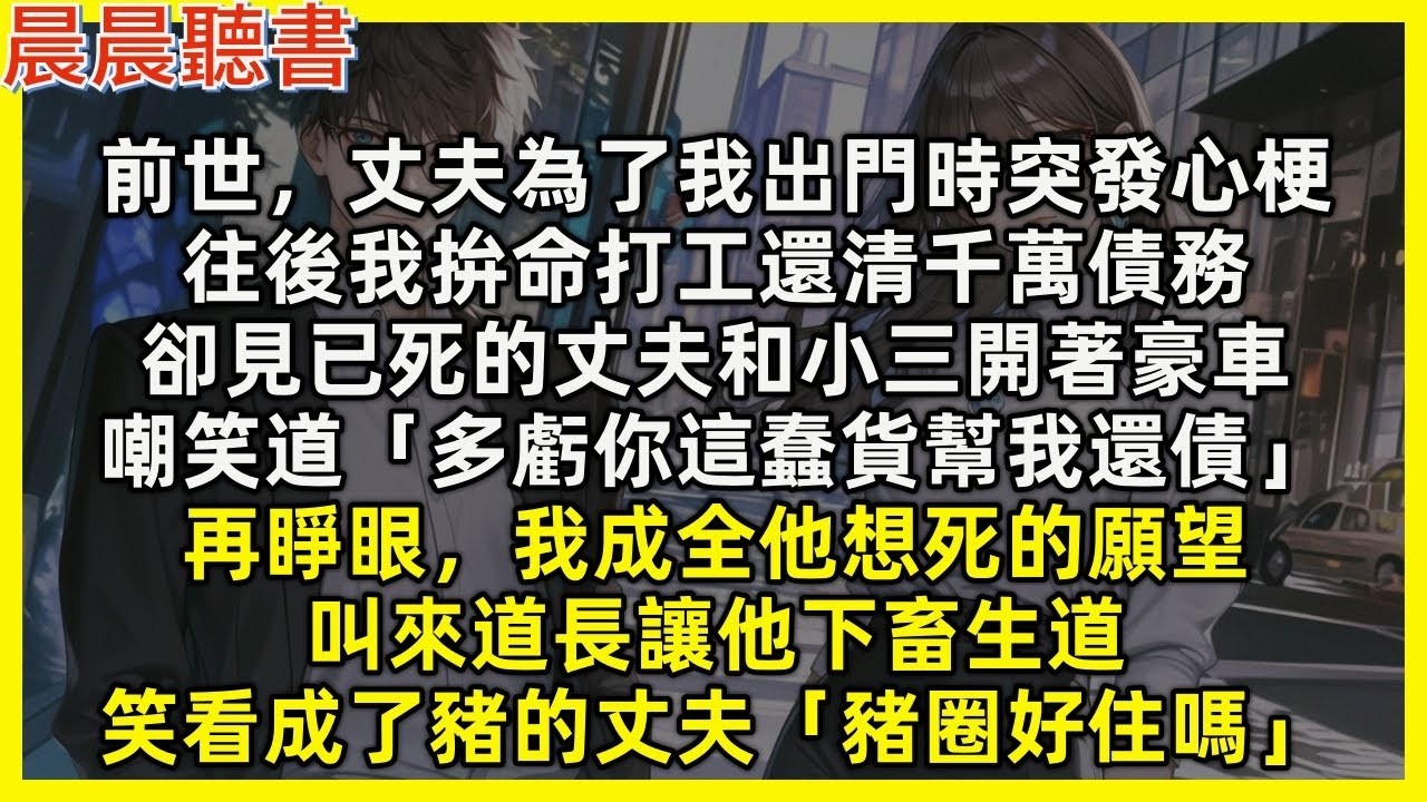 【重生爽文】再睜眼，我成全渣男作死的願望，叫來道長讓他下畜生道，笑看成了豬的渣男「豬圈好住嗎」前世，丈夫為了我出門時突發心梗，我打工還清千萬債務，卻見假死丈夫和小三開豪車嘲笑道「多虧你這蠢貨幫我還