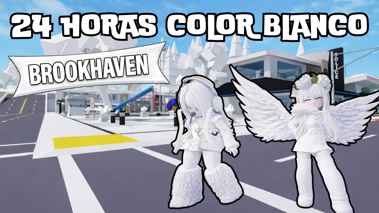 24 HORAS DE COLOR BLANCO EN BROOKHAVEN #paulita12 #roblox