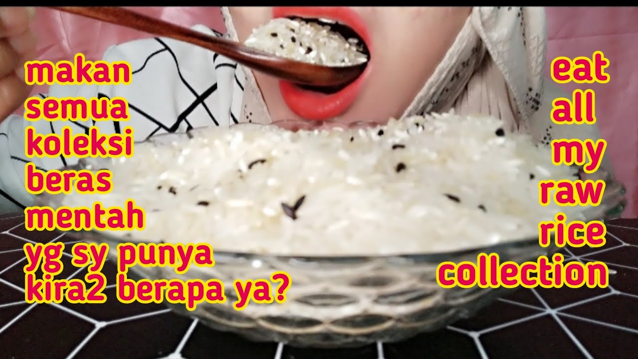 ASMR RAW RICE EATING SOUNDS | MAKAN BERAS MENTAH SEMUA YG SY PUNYA, 生ご飯を食べる, 밥을 먹다, 吃生米 #mukbang