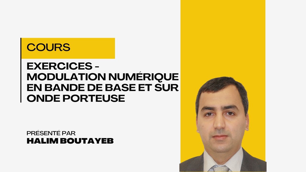 Exercices - modulation numérique en bande de base et sur onde porteuse