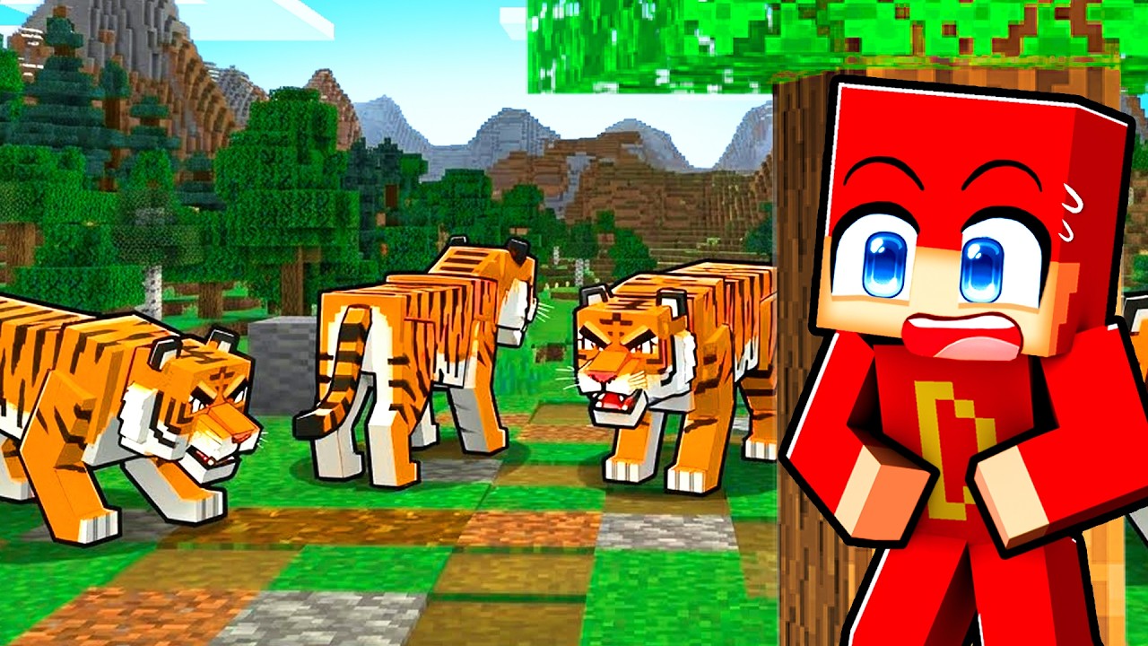 Flygter Fra Farlige TIGERE i Minecraft!
