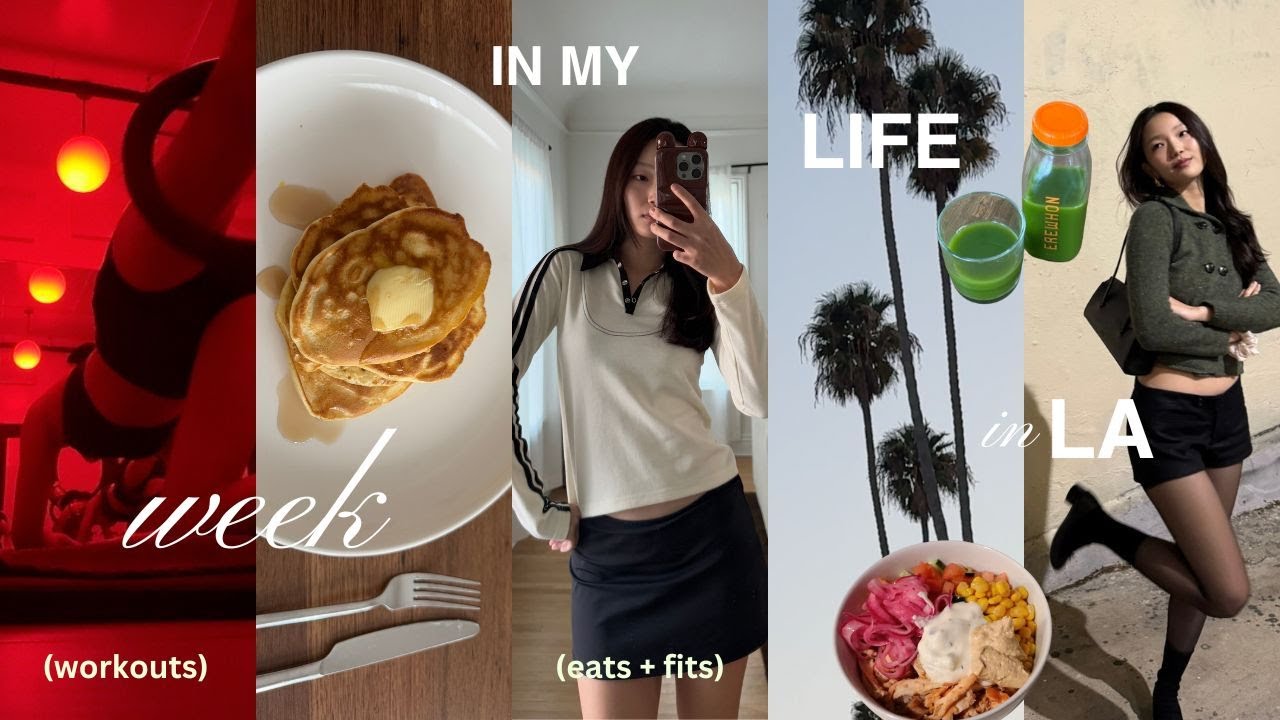 everything I wore, ate, and did in LA 🧦🥛🧘🏻‍♀️ (ft. leg day routine, diy green juice)