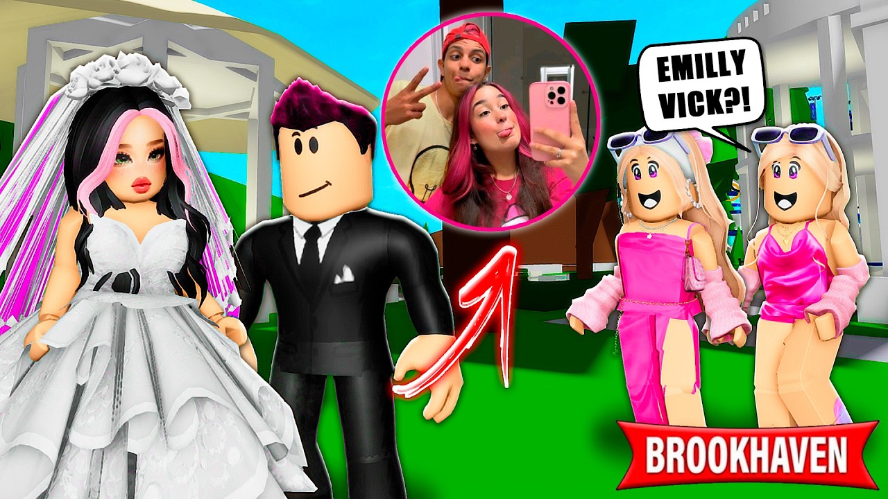 ENTRAMOS ESCONDIDAS NO CASAMENTO DA EMILLY VICK! | Historinhas Brookhaven RP | Roblox