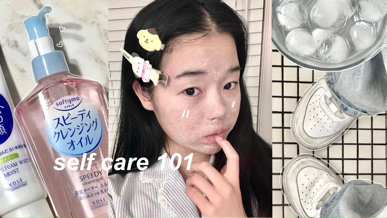 SELF-CARE VLOG🧼🛁: Korean glass skin, new nails, relaxing after exams etc
