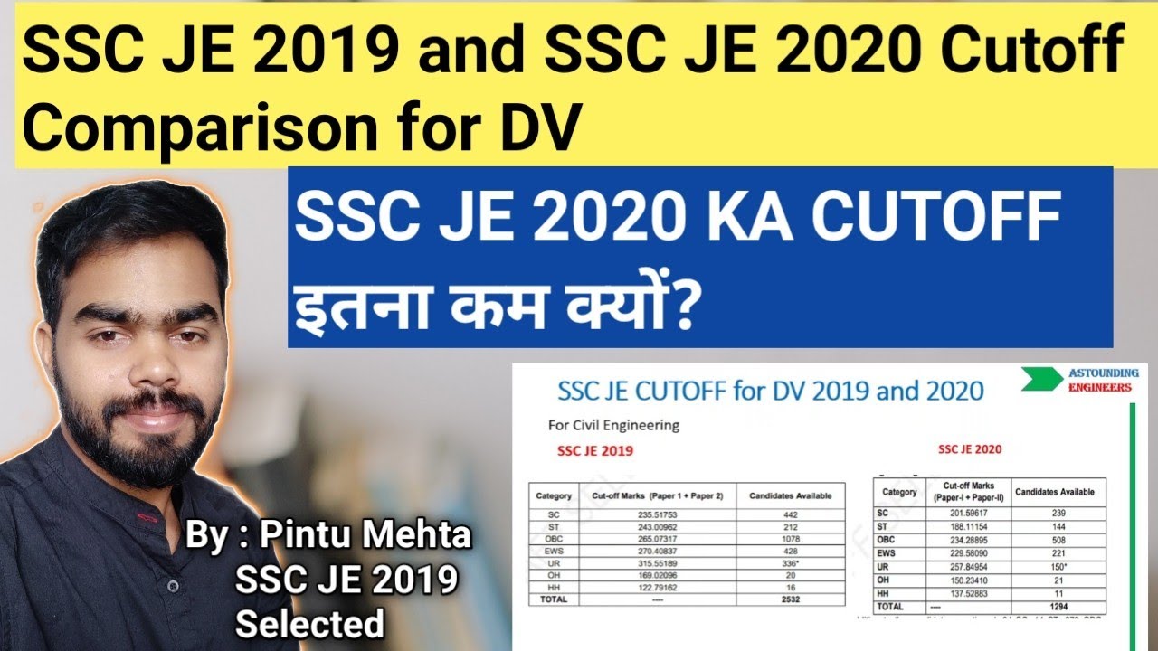 SSC JE 2019 and SSC JE 2020 Cutoff comparison || Civil Engineering