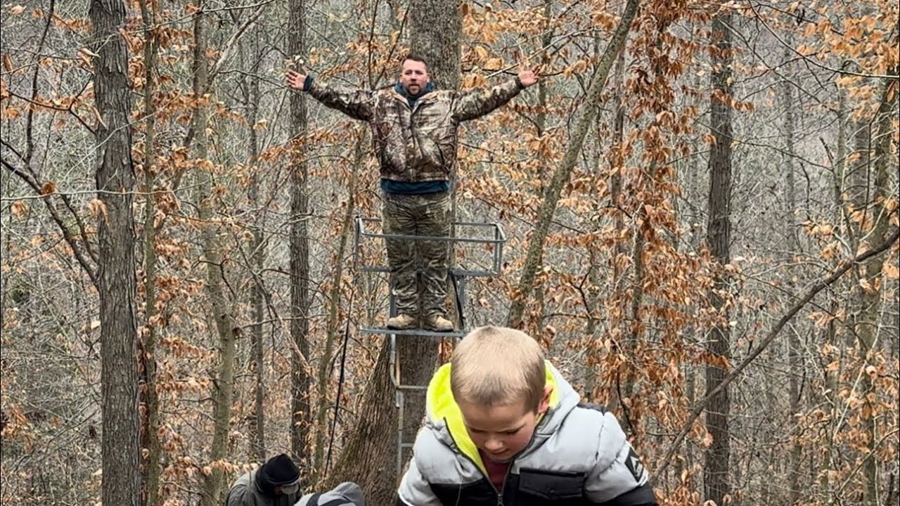 Hanging tree stand and cleaning road out for new lease 