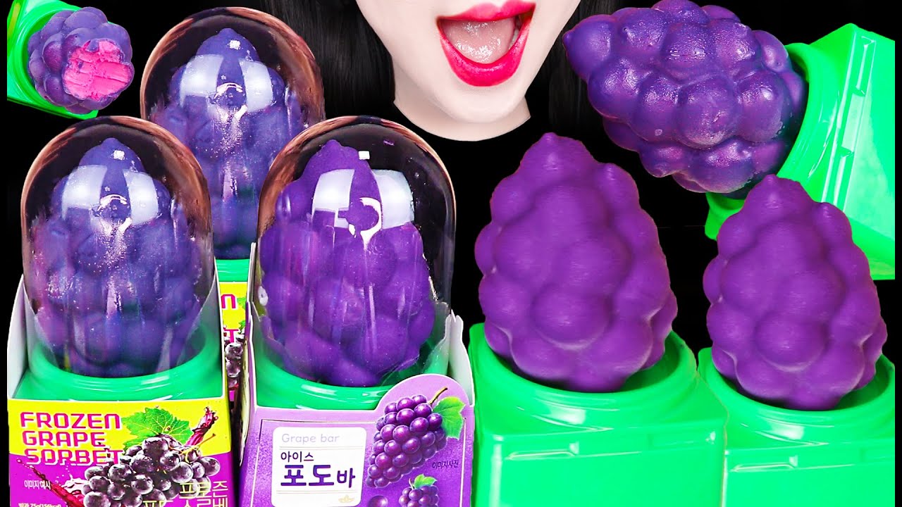 ASMR WINTER GRAPE ICE CREAM 겨울 포도 아이스크림 먹방 Mukbang, Eating