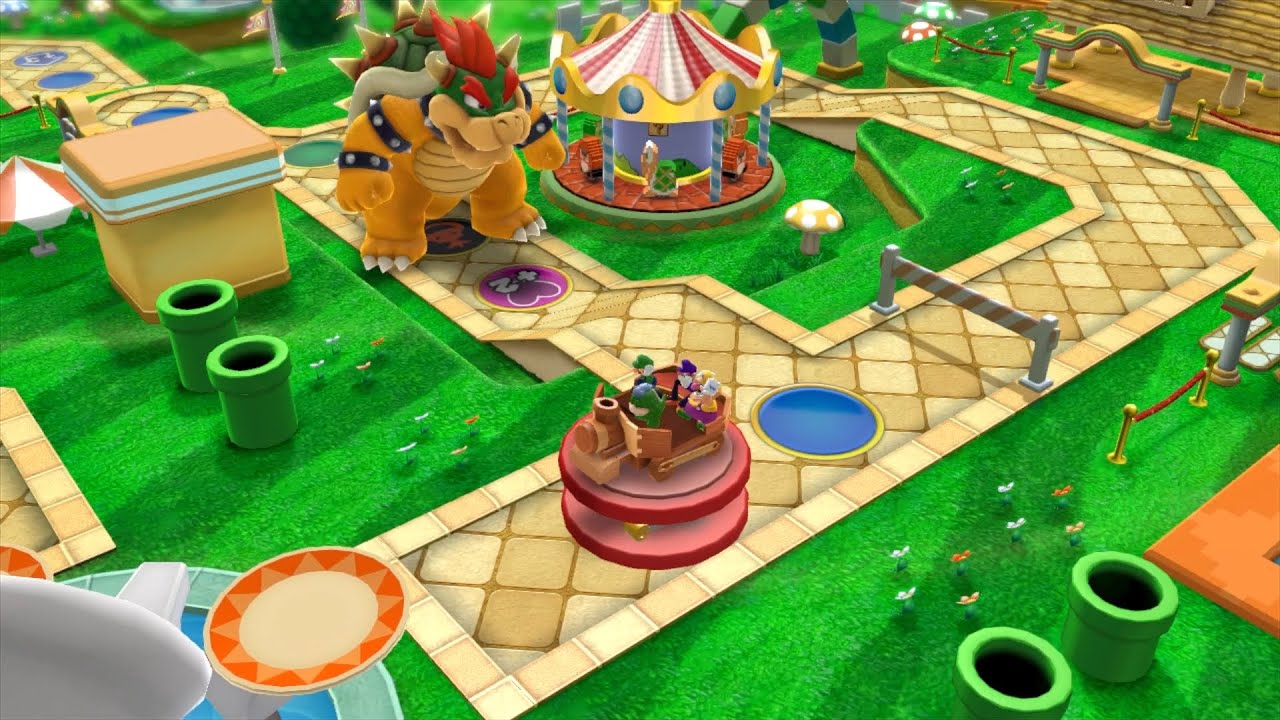 Mario Party 10 Bowser Party #978 Spike, Wario, Waluigi, Luigi Mushroom Park Master Difficulty