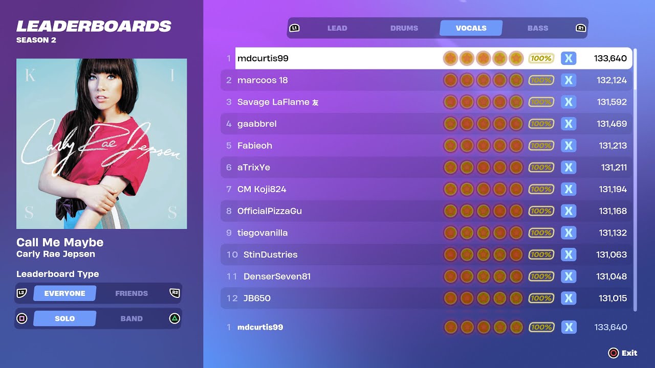 [Fortnite Festival S2] Call Me Maybe Expert Vocals 100% FC World Record