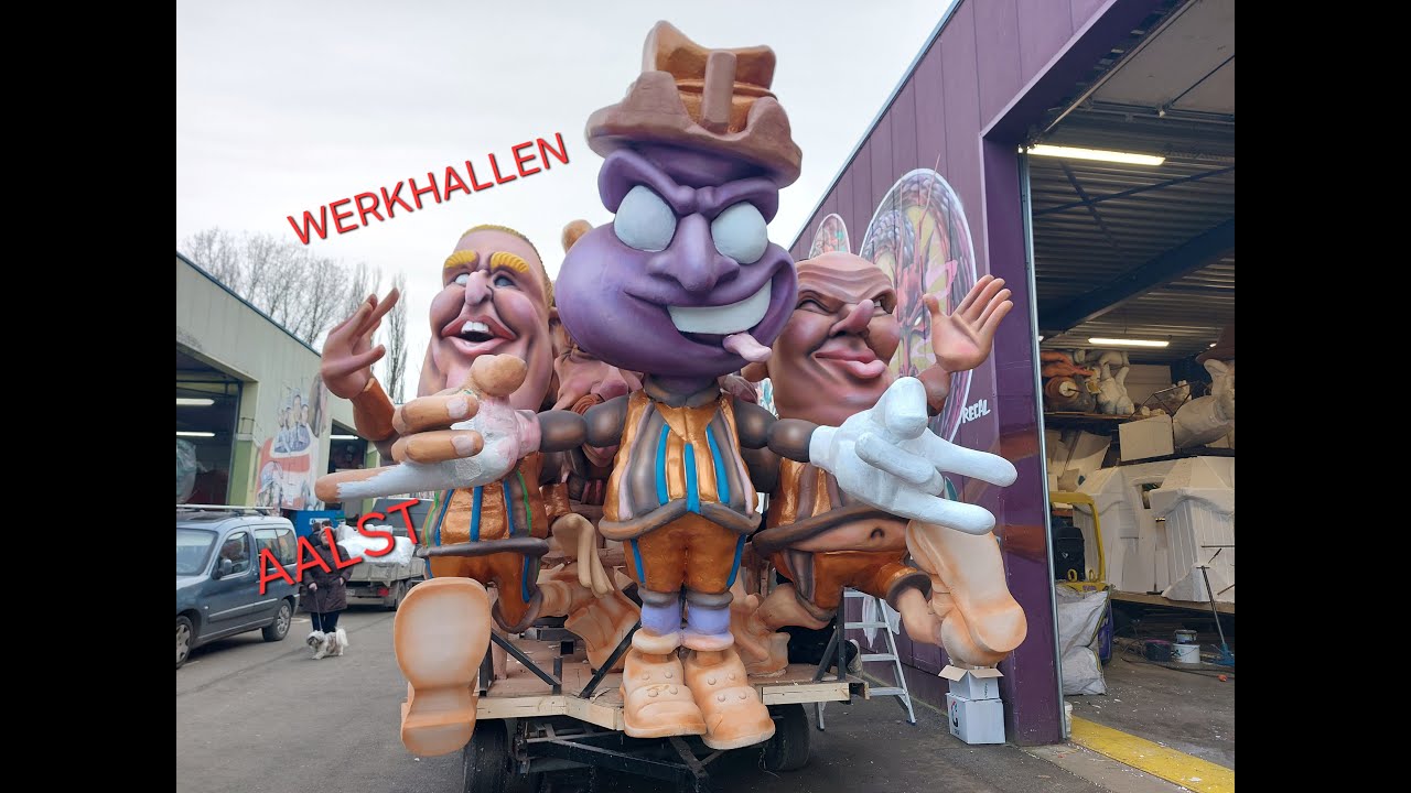 Aalst carnaval I bezoek aan de Carnavalshallen
